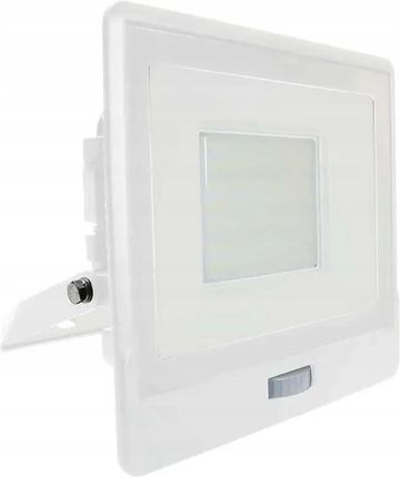 Projektor LED V-TAC 50W SAMSUNG CHIP Czujnik Ruchu Biały z Mufą VT-158S 6400K 4000lm 5 Lat Gwarancji