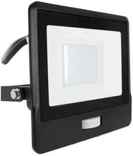 Zdjęcie Projektor LED V-TAC 30W SAMSUNG CHIP Czujnik Ruchu Czarny Przewód 1M VT-138S-1 6400K 2340lm 5 Lat Gwarancji - Skierniewice