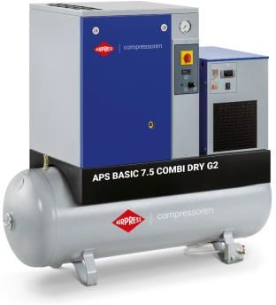 Airpress Aps 7.5 Basic G2 Combi Dry Kompresor Śrubowy 780 L/Min 5.5kW (362958)