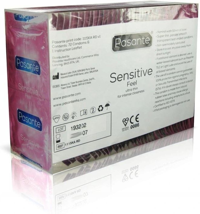 Prezerwatywy Pasante Sensitive Cienkie 72 Szt Ceneo Pl