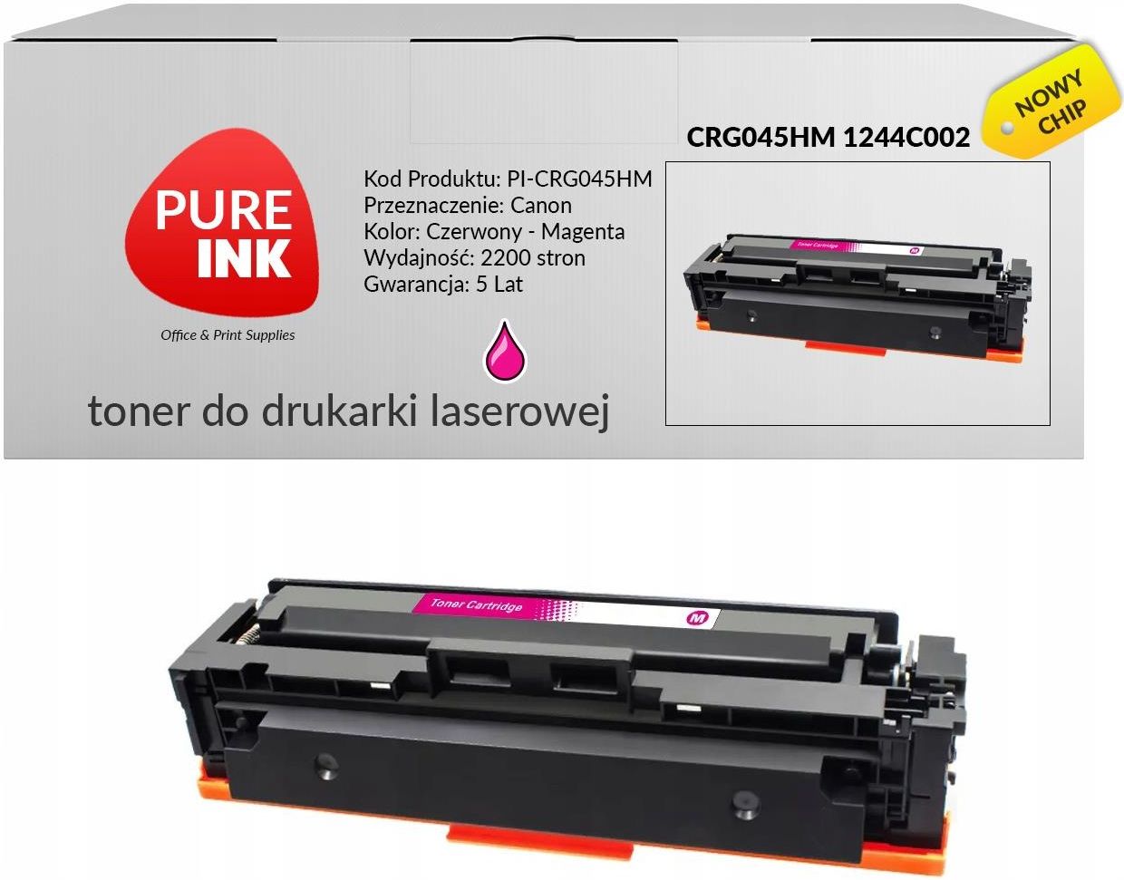 PUREINK TONER CRG045HM 045HM DO CANON LBP612CDW (PICRG045HM) Opinie i