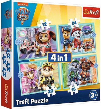 Trefl Puzzle 4W1 Wesołe Pieski 34394