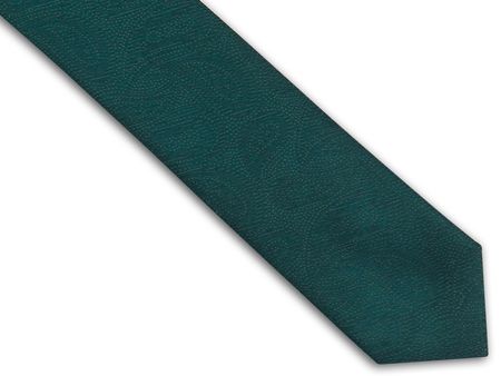 Zielony krawat męski - paisley, strukturalny materiał D312
