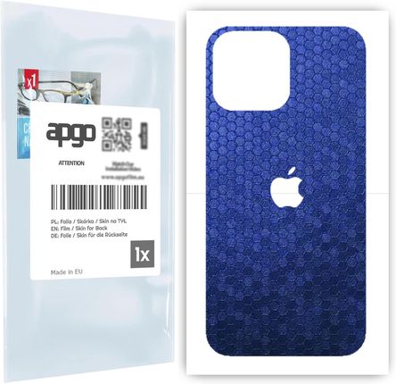 Folia naklejka skórka strukturalna na TYŁ do Apple iPhone 13 Pro Max -  Plaster Miodu Niebieski - apgo SKINS