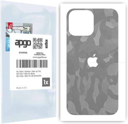 Folia naklejka skórka strukturalna na TYŁ do Apple iPhone 13 Pro Max -  Moro | Camo Srebrny - apgo SKINS