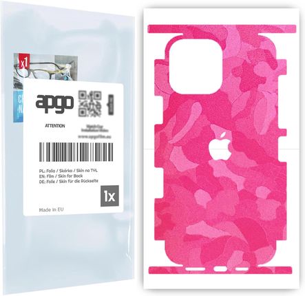 Folia naklejka skórka strukturalna na TYŁ+BOKI do Apple iPhone 13 Pro Max -  Moro | Camo Różowy - apgo SKINS