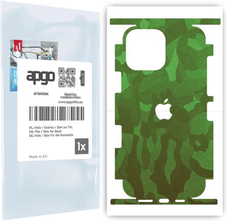 Folia naklejka skórka strukturalna na TYŁ+BOKI do Apple iPhone 13 Pro Max -  Moro | Camo Zielony - apgo SKINS