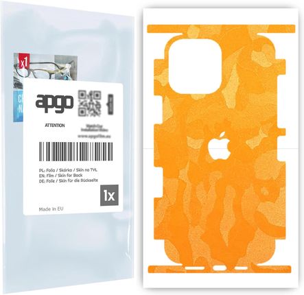 Folia naklejka skórka strukturalna na TYŁ+BOKI do Apple iPhone 13 Pro Max -  Moro | Camo Żółty - apgo SKINS