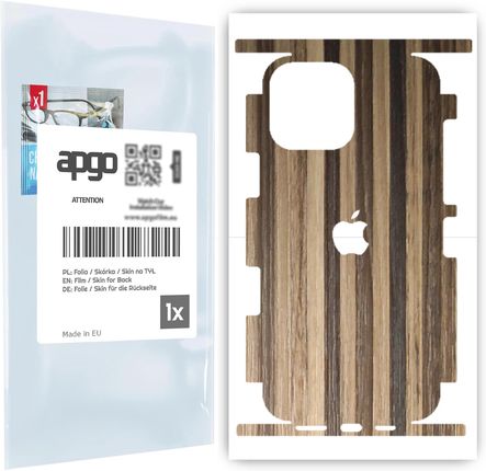 Folia naklejka skórka strukturalna na TYŁ+BOKI do Apple iPhone 13 Pro Max -  Drewno Paski Mix - apgo SKINS