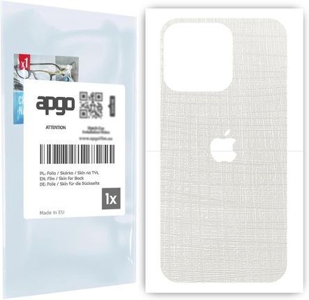 Folia naklejka skórka strukturalna na TYŁ do Apple iPhone 13 Pro -  Tkanina Biała - apgo SKINS