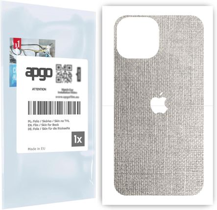 Folia naklejka skórka strukturalna na TYŁ do Apple iPhone 13 mini -  Tkanina Denim Szary - apgo SKINS