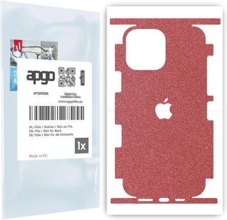 Folia naklejka skórka strukturalna na TYŁ+BOKI do Apple iPhone 13 Pro Max -  Różowy Pastel Matowy Chropowaty Baranek - apgo SKINS
