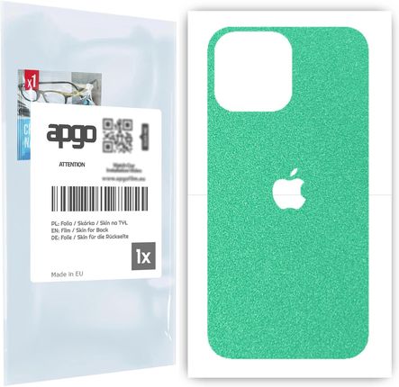 Folia naklejka skórka strukturalna na TYŁ do Apple iPhone 13 Pro Max -  Seledynowy Pastel Matowy Chropowaty Baranek - apgo SKINS
