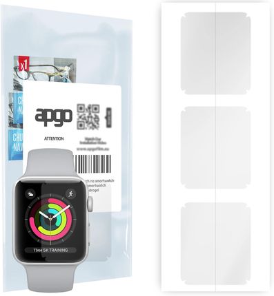 3x Folia hydrożelowa do Apple Watch 1-2-3 (38mm) - apgo Smartwatch Hydrogel Protection Ochrona na ekran smartwatcha