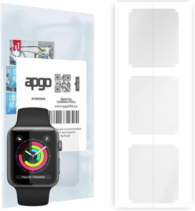 3x Folia hydrożelowa do Apple Watch 1-2-3 (42mm) - apgo Smartwatch Hydrogel Protection Ochrona na ekran smartwatcha