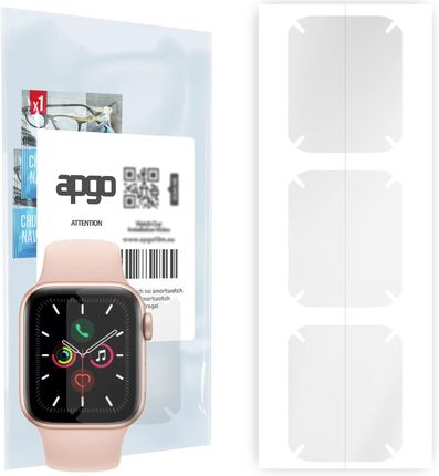 3x Folia hydrożelowa do Apple Watch 5 (40mm) - apgo Smartwatch Hydrogel Protection Ochrona na ekran smartwatcha