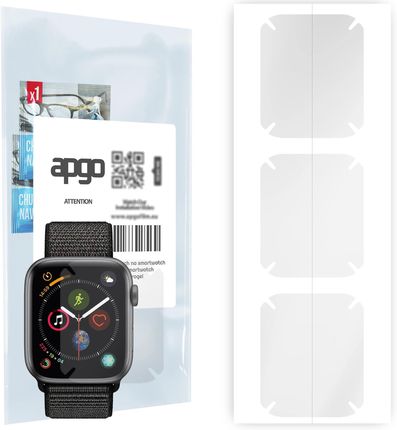 3x Folia hydrożelowa do Apple Watch 4 (44mm) - apgo Smartwatch Hydrogel Protection Ochrona na ekran smartwatcha