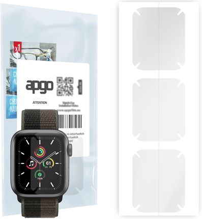 3x Folia hydrożelowa do Apple Watch SE (40 mm) - apgo Smartwatch Hydrogel Protection Ochrona na ekran smartwatcha