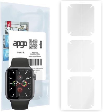 3x Folia hydrożelowa do Apple Watch 5 (44mm) - apgo Smartwatch Hydrogel Protection Ochrona na ekran smartwatcha
