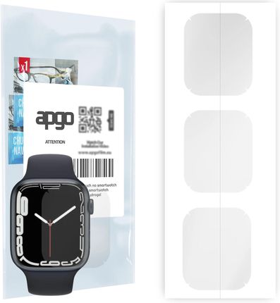 3x Folia hydrożelowa do Apple Watch 7 (45 mm) - apgo Smartwatch Hydrogel Protection Ochrona na ekran smartwatcha
