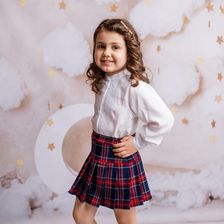 Granatowa spódnica plisowana dla dziewczynki w kratkę - Spódnice dziecięce