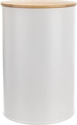 Pojemnik metalowy kuchenny z uszczelką puszka z pokrywką na produkty sypkie biały WHITELINE 800 ml