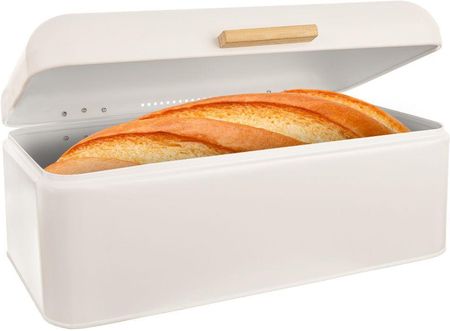 Chlebak metalowy puszka pojemnik kuchenny na chleb pieczywo biały WHITELINE 42x24x16,5 cm