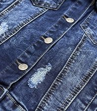 KURTKA DAMSKA JEANSOWA DENIM Z PRZETARCIAMI GRANATOWA (GD6338) - Ceny i  opinie - Ceneo.pl