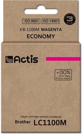 ACTIS TUSZ KB-1100M (ZAMIENNIK BROTHER LC1100M/980M; STANDARD; 19 ML; CZERWONY)