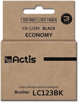 ACTIS TUSZ KB-123BK (ZAMIENNIK BROTHER LC123BK/LC121BK; STANDARD; 15 ML; CZARNY)