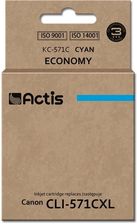 ACTIS TUSZ KC-571C (ZAMIENNIK CANON CLI-571C; STANDARD; 12 ML; NIEBIESKI)
