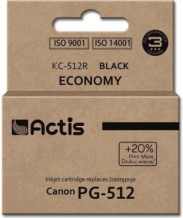 ACTIS TUSZ KC-512R (ZAMIENNIK CANON PG-512; STANDARD; 15 ML; CZARNY)