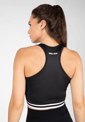 GORILLA WEAR Mesa Zip Front - czarny crop top damski - Czarny - zdjęcie 2