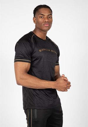 GORILLA WEAR Fremont T-Shirt - czarno/złota koszulka sportowa - Czarny