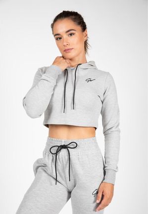 GORILLA WEAR Pixley Crop Top Hoodie - szara krótka bluza z długim rękawem- Szary