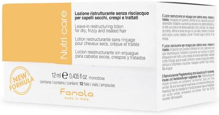 Fanola Nourishing Leave-in Restructuring Lotion restrukturyzujący balsam do włosów suchych i zniszczonych w ampułkach 12x12ml