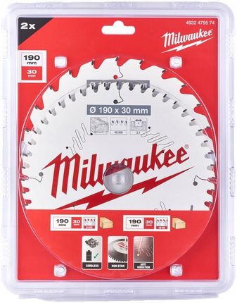Milwaukee Zestaw tarcz 190 x 30 mm Twin pack 24 i (4932479574)