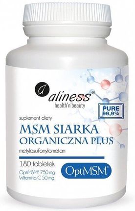 Aliness Msm Siarka Organiczna Optimsm Czysta 99,9% 180 Tabletek (1906)