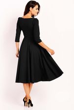 Elegancka sukienka z rozkloszowanym dołem - czarna - Ceny i opinie -  