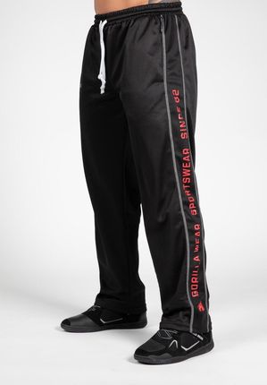 GORILLA WEAR Functional Mesh Pants - czarno/czerwone spodnie na siłownie- Czerwony