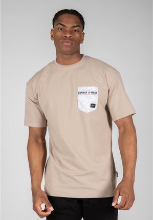 GORILLA WEAR Dover Oversized - beżowa koszulka męska - Beżowy