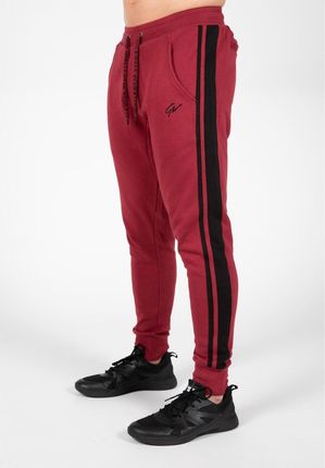 GORILLA WEAR Banks Pants - burgundowo/czarne spodnie dresowe- Czerwony
