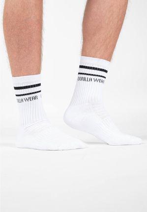 GORILLA WEAR Crew Socks - białe długie skarpetki - Biały