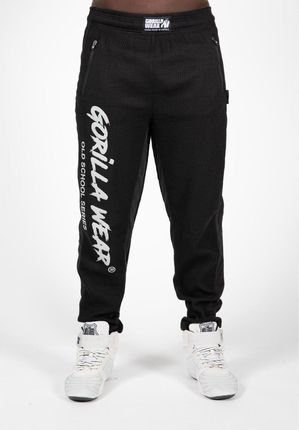 GORILLA WEAR Augustine Old School Pants - czarne spodnie dresowe z szerokimi nogawkami- Czarny