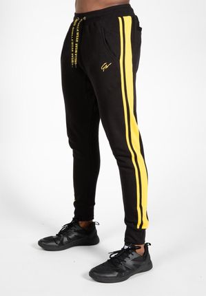 GORILLA WEAR Banks Pants - czarno/żółte spodnie dresowe- Czarny, Żółty