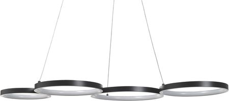 Beliani Nowoczesna lampa wisząca LED okrągła 5 pierścieni metalowa czarna Pibor