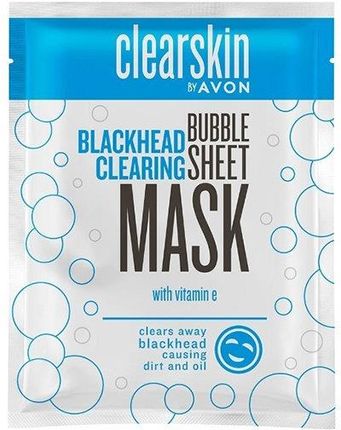 Avon Clearskin Blackhead Clearing Bubble Sheet Mask Oczyszczająca Maseczka Do Twarzy 1Szt.