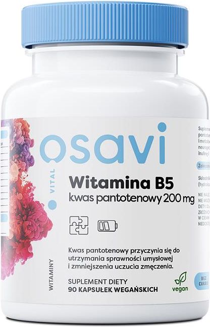 Osavi Witamina B5 Kwas Pantotenowy 200mg 90 Kaps Opinie I Ceny Na Ceneopl 1727