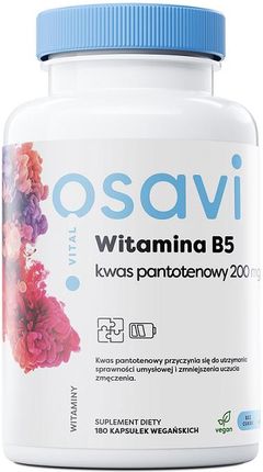 Osavi Witamina B5 Kwas Pantotenowy, 200mg, 180 kaps.
