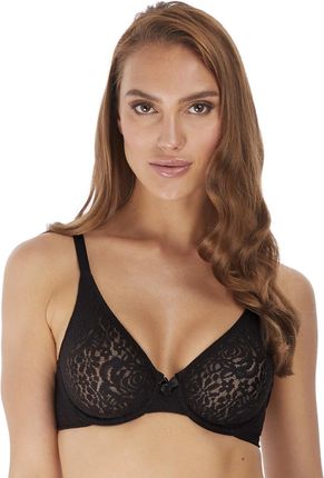 Halo Lace biustonosz plunge bezszwowy - czarny
